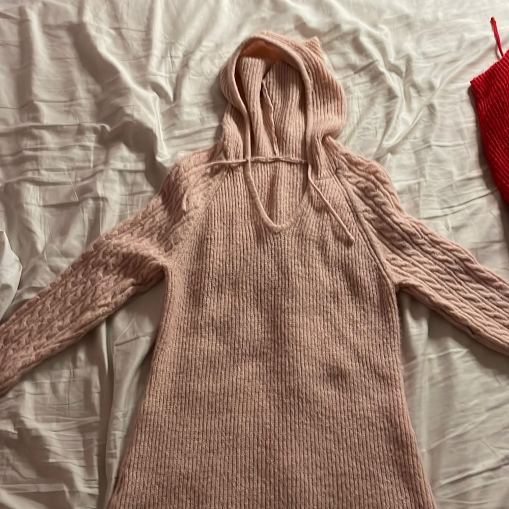 Pink sweater dress